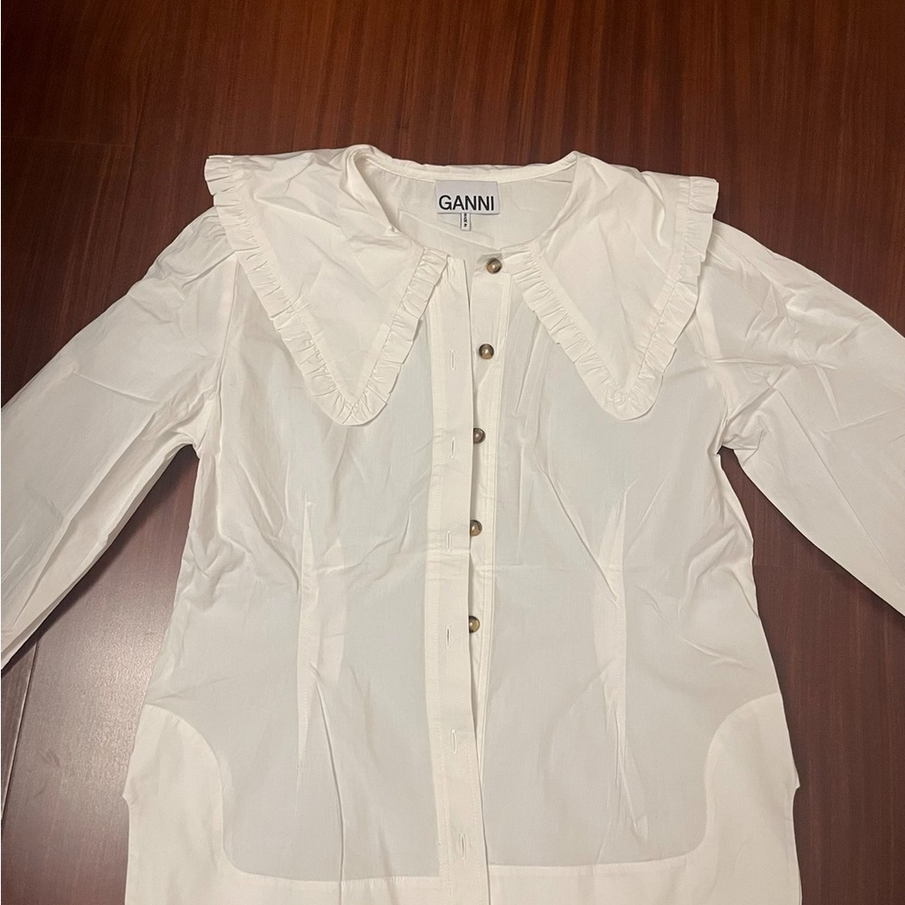 Ganni Crisp White Blouse
